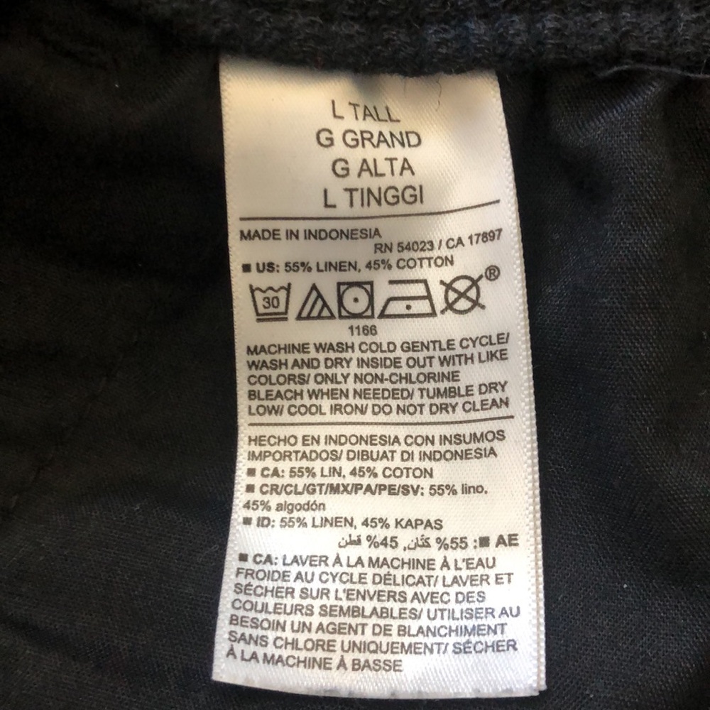 Old Navy High Waisted Striped Linen Blend Wide Leg Pants - Black/White - Picture 9 of 9